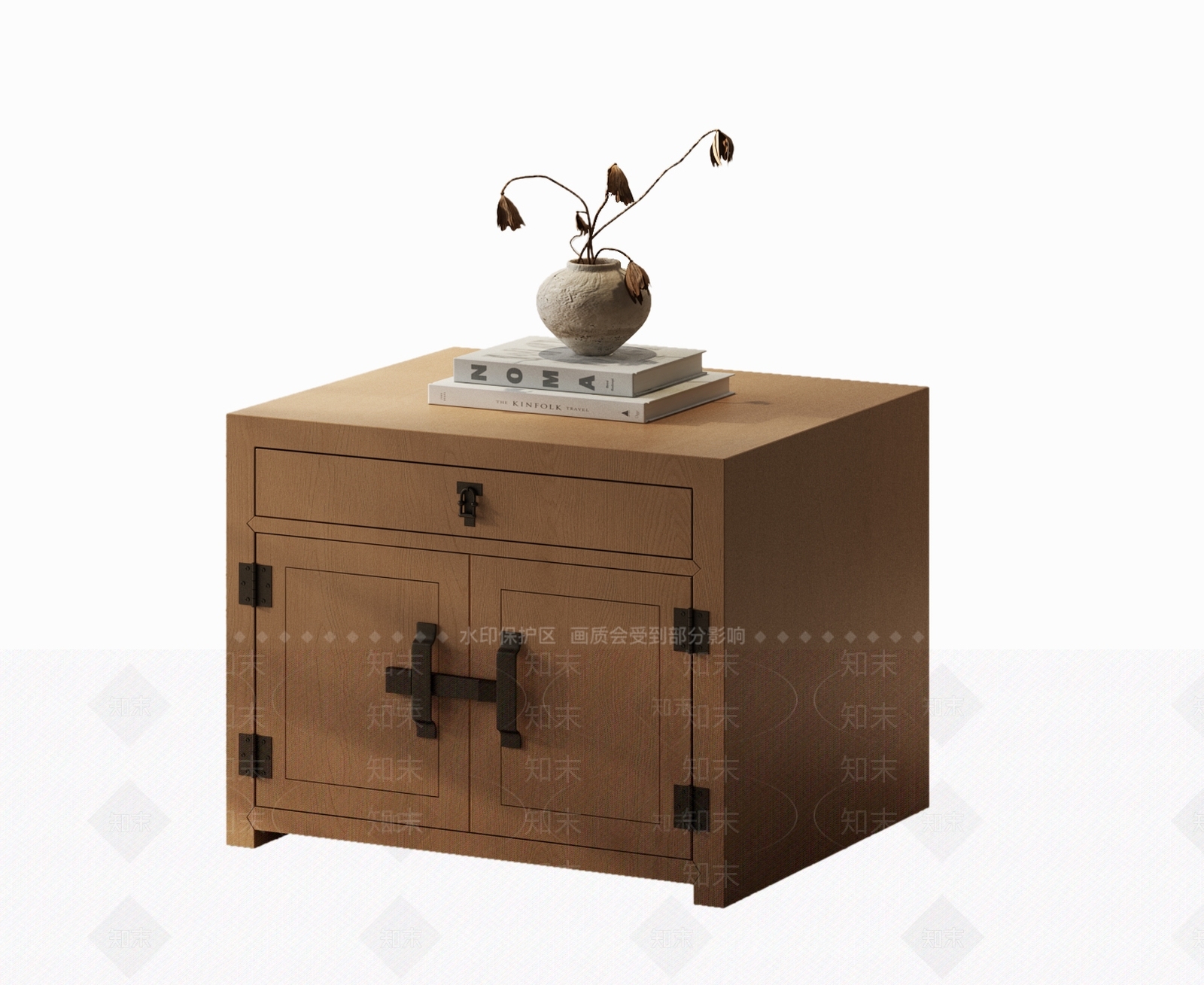 新中式床头柜SU模型下载【ID:1232307840】
