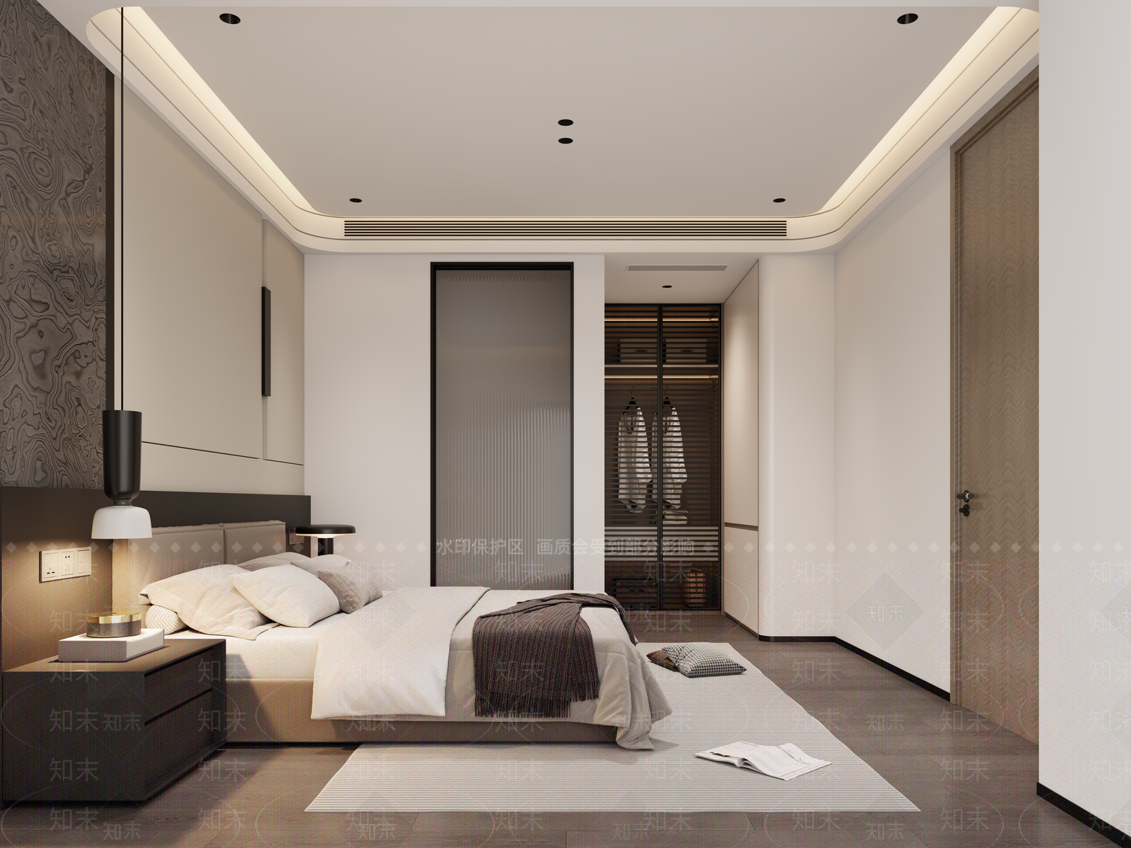 现代简约主卧3D模型下载【ID:1232313252】