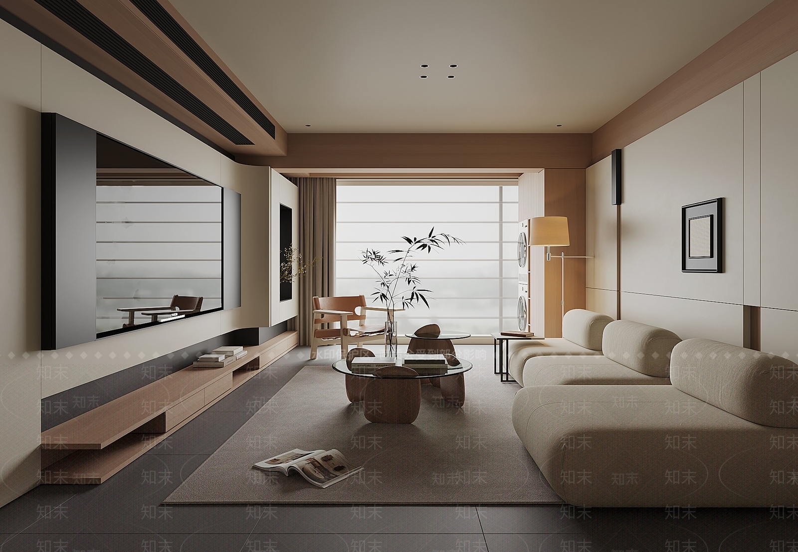 现代简约家居客厅3D模型下载【ID:1232313311】