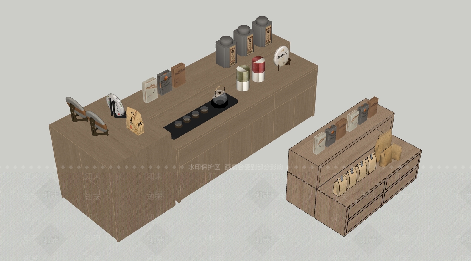 新中式文创展台SU模型下载【ID:1232315087】