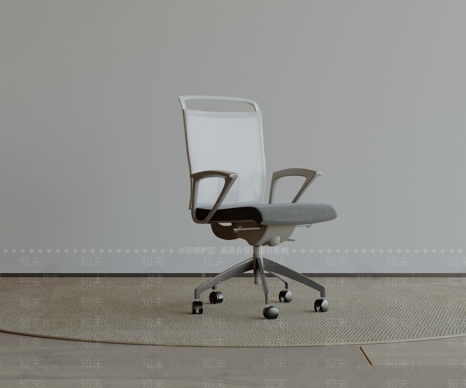 极简办公椅3D模型下载【ID:1232315302】