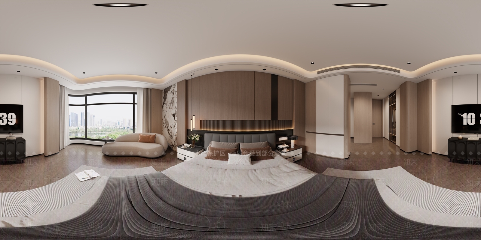 现代简约主卧3D模型下载【ID:1232315578】