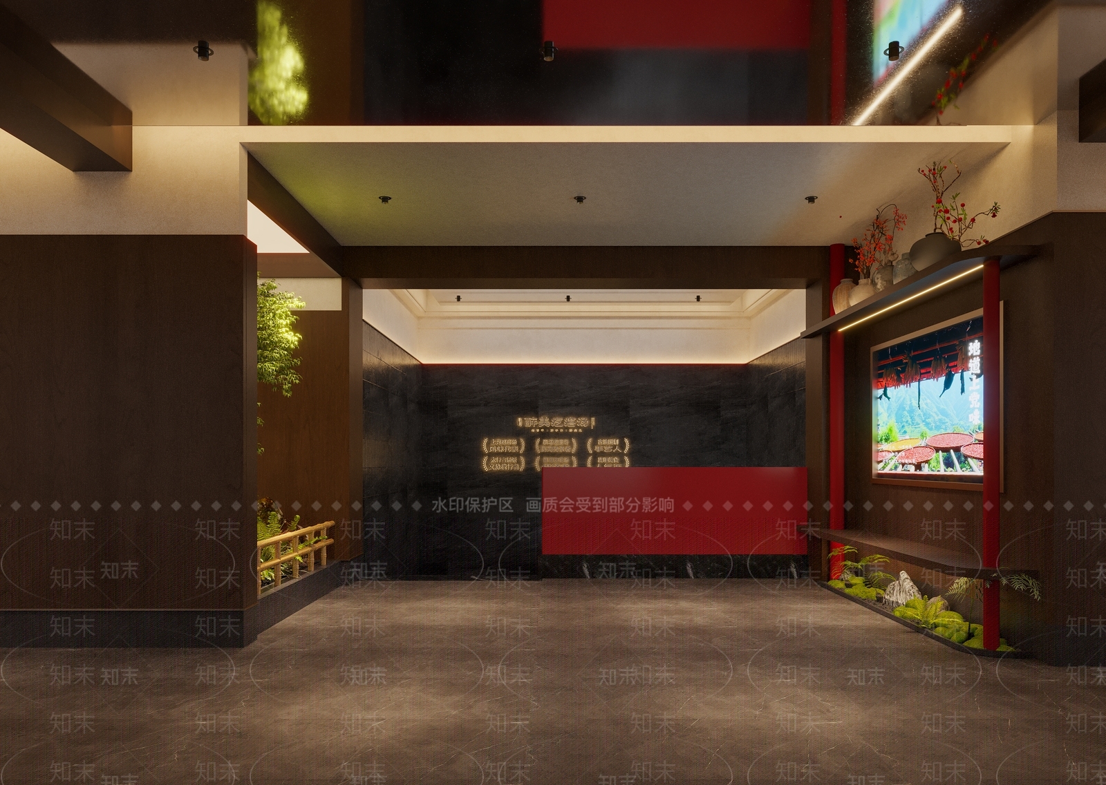 新中式酒店走廊3D模型下载【ID:1232316146】