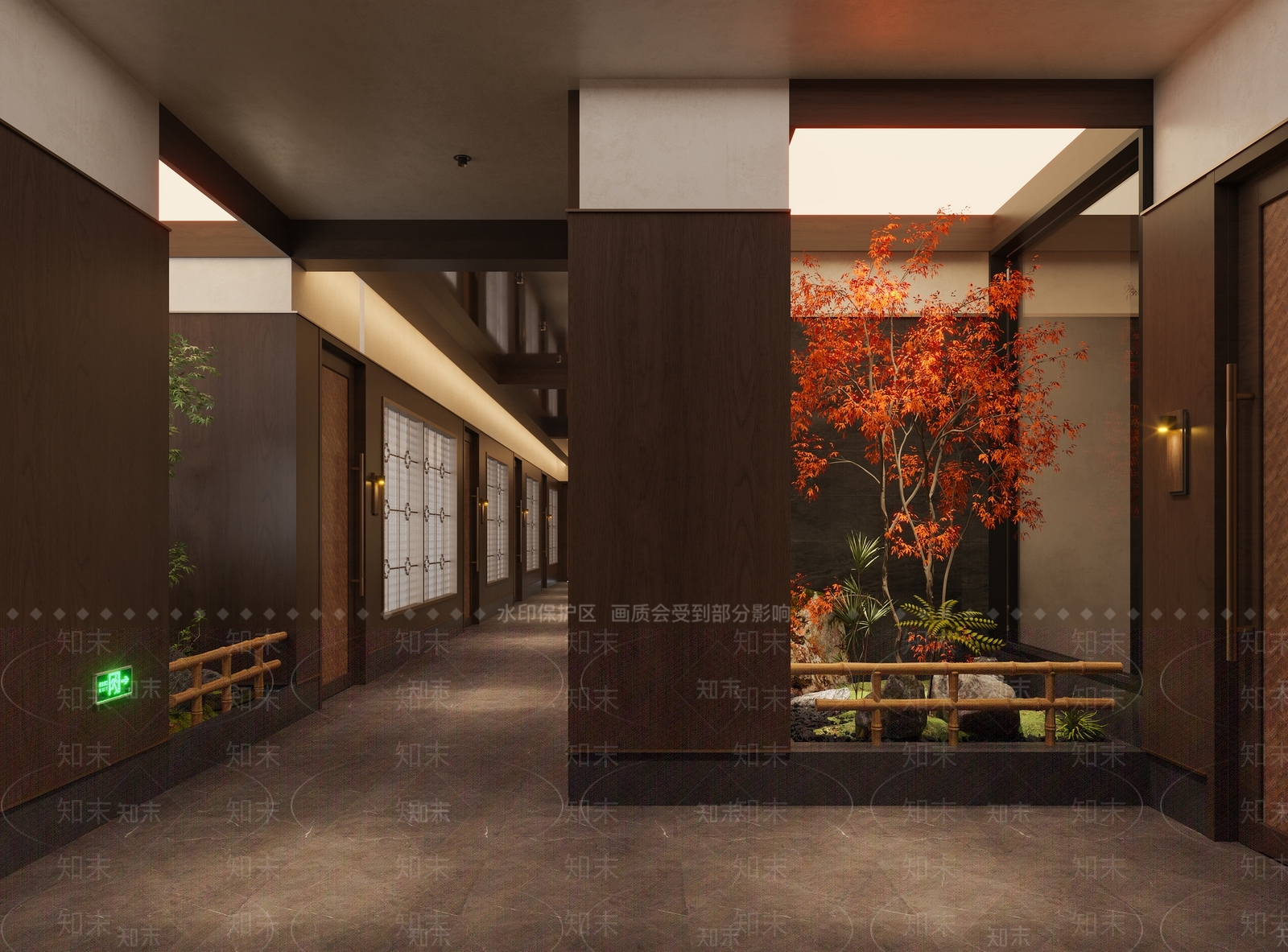 新中式酒店走廊3D模型下载【ID:1232316146】
