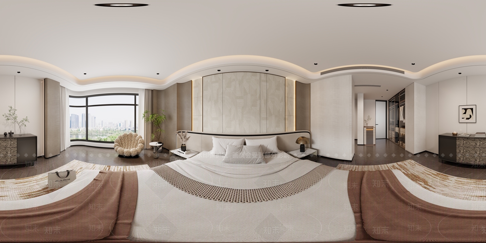 现代简约主卧3D模型下载【ID:1232316281】