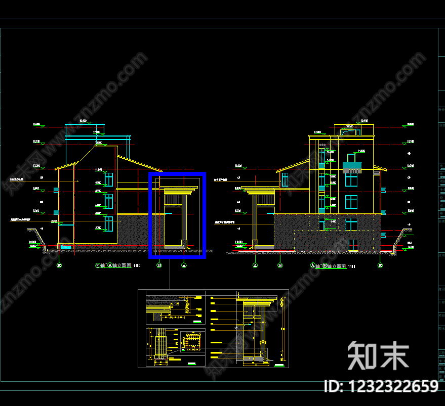 政府办公楼cad施工图下载【ID:1232322659】