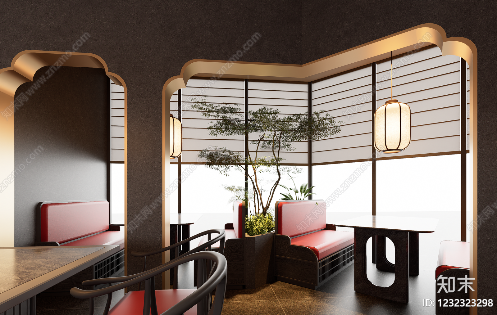 新中式中餐厅SU模型下载【ID:1232323298】