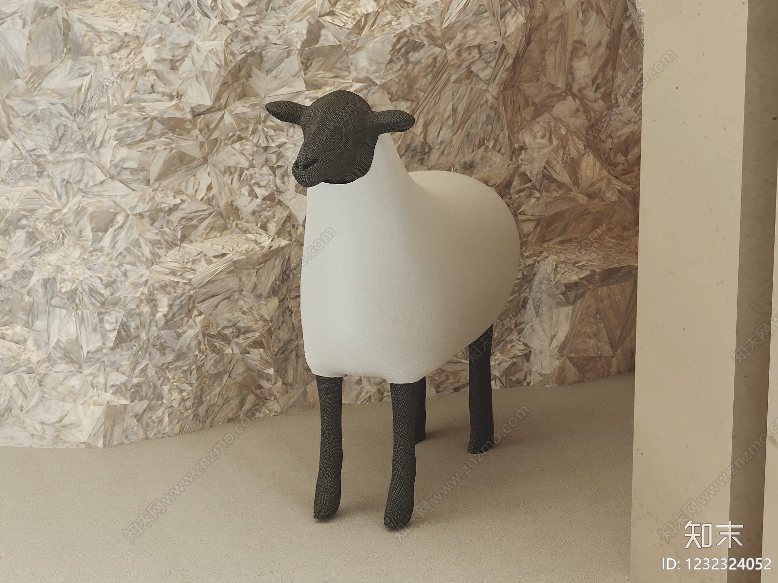 极简雕塑摆件3D模型下载【ID:1232324052】