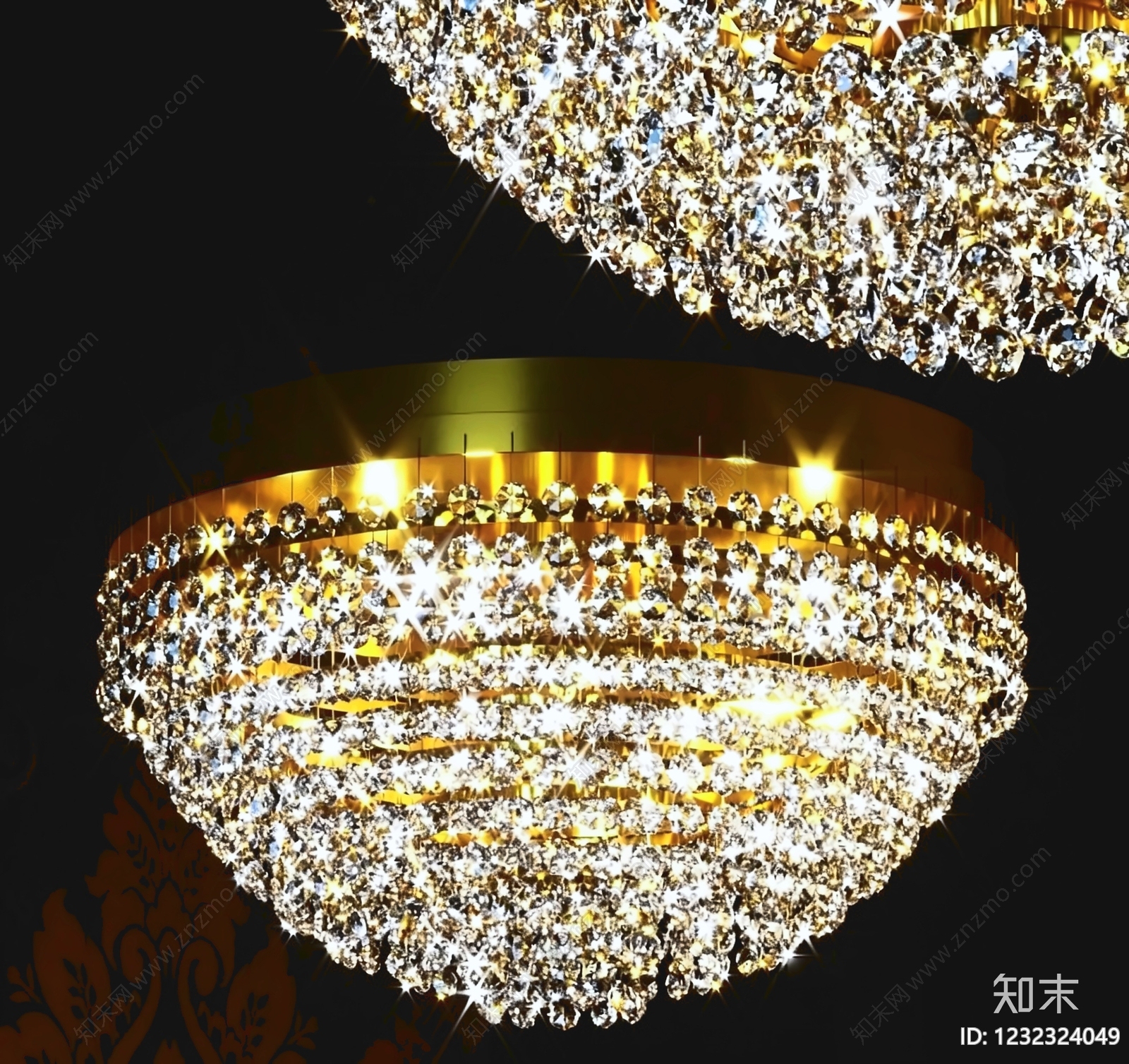 轻奢吸顶灯3D模型下载【ID:1232324049】