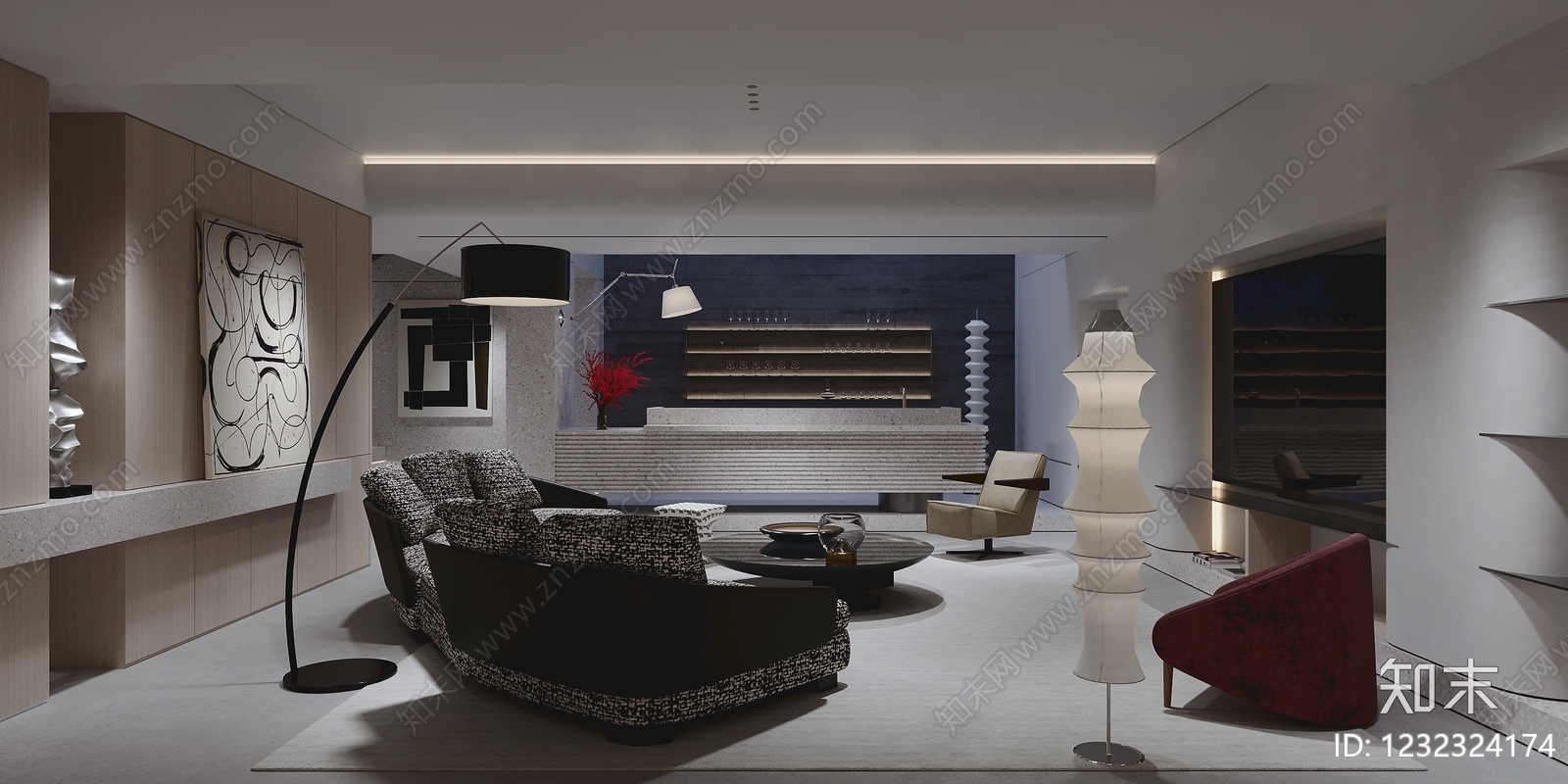 现代简约地下室3D模型下载【ID:1232324174】