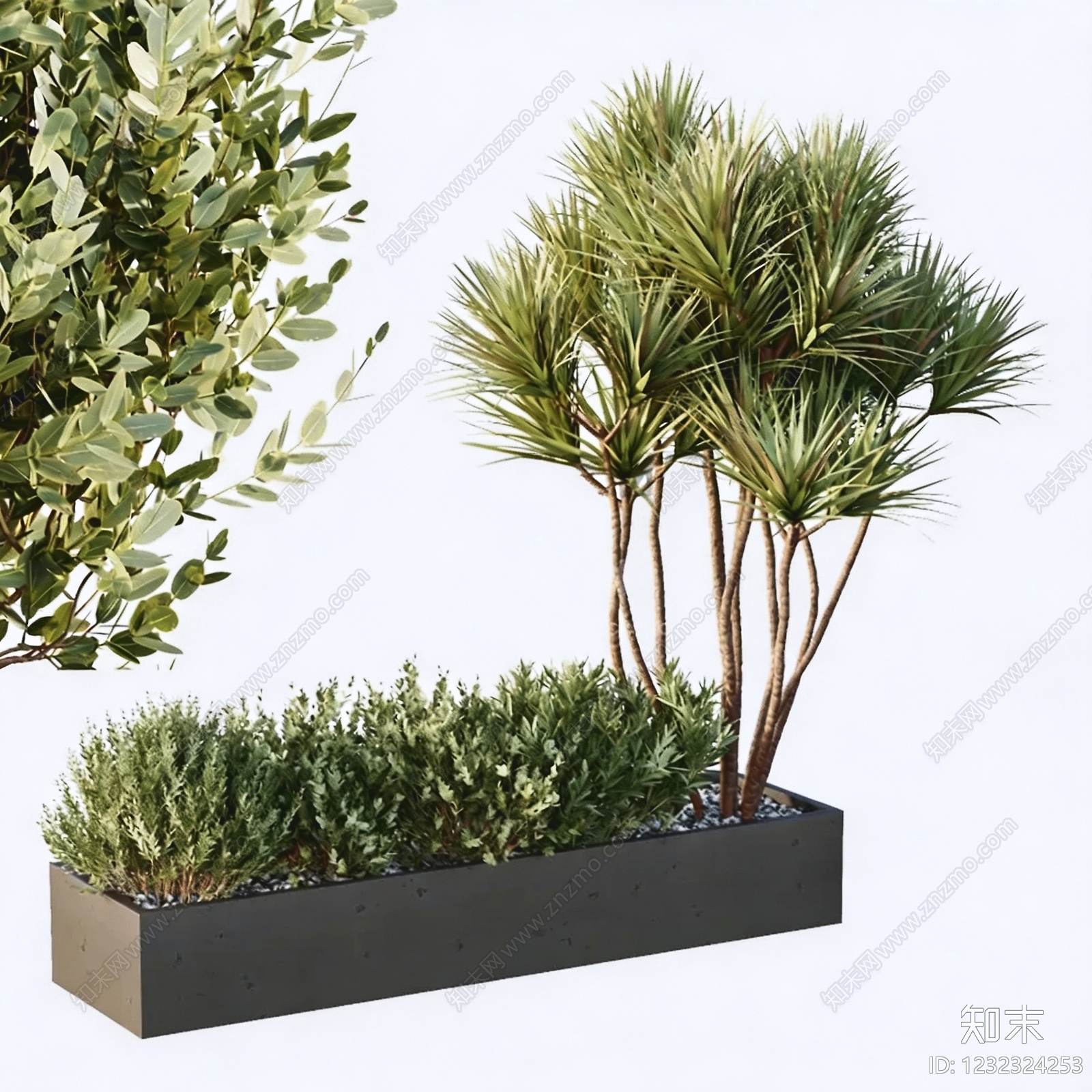 现代简约植物组合SU模型下载【ID:1232324253】