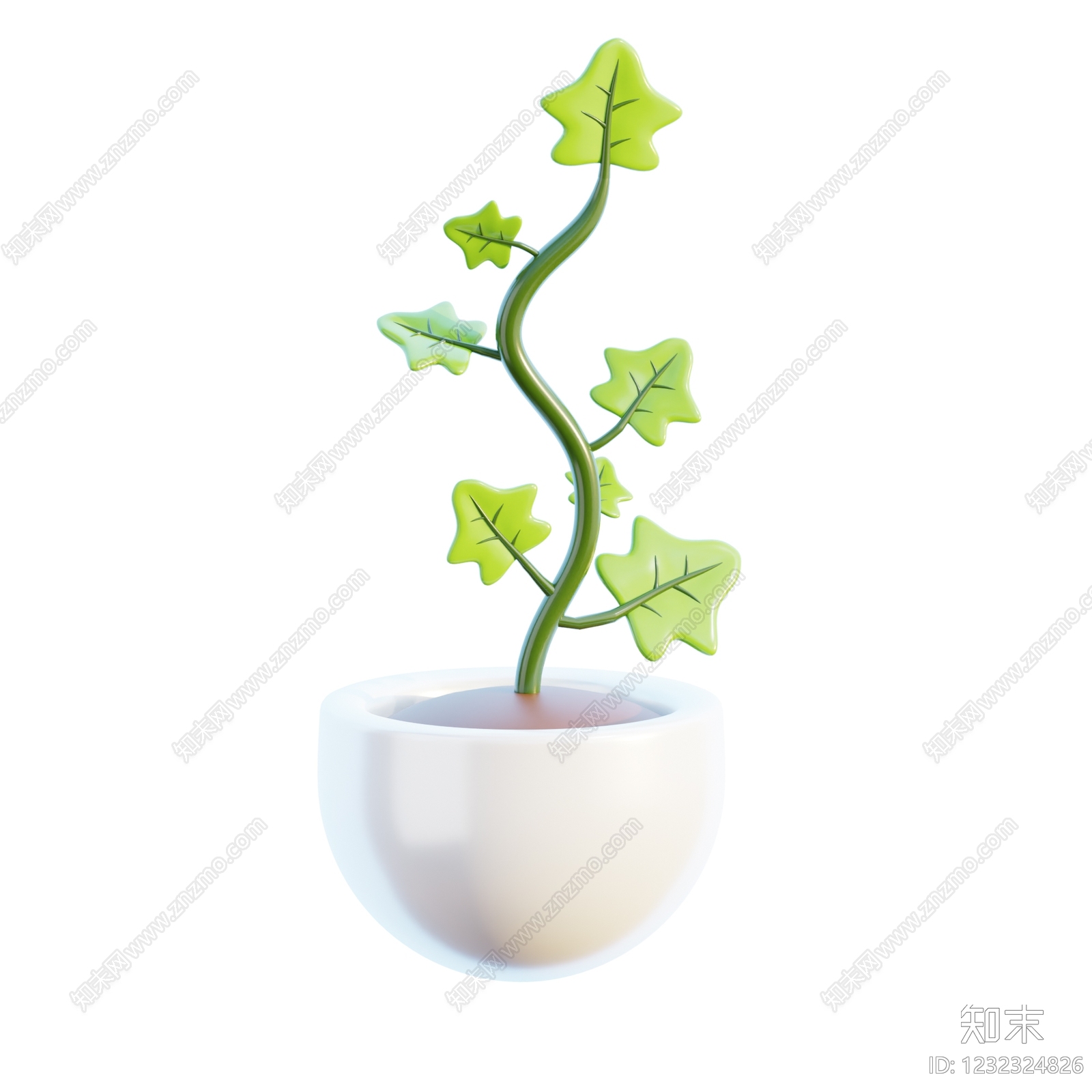 极简盆栽3D模型下载【ID:1232324826】