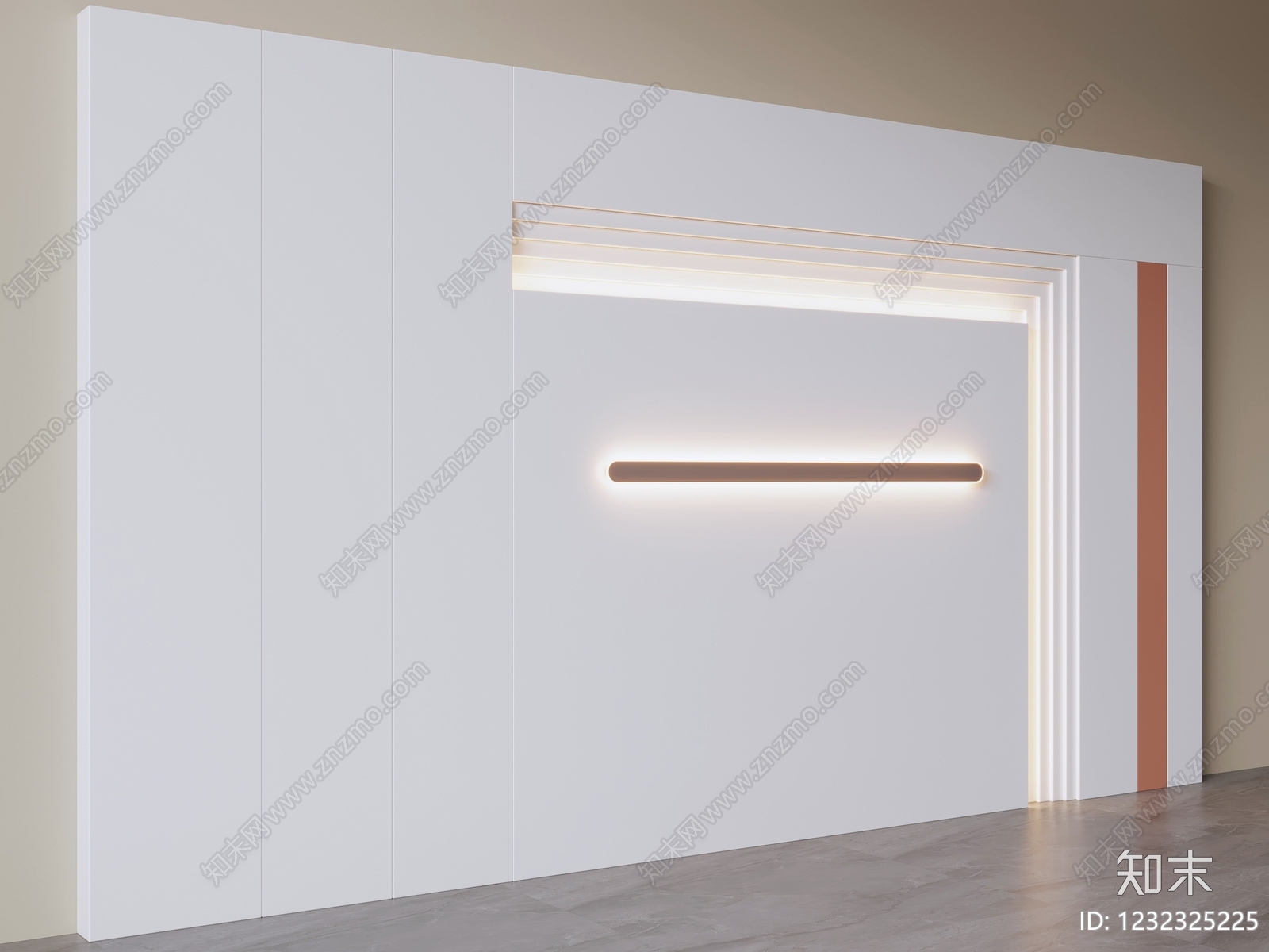 极简床头背景墙3D模型下载【ID:1232325225】