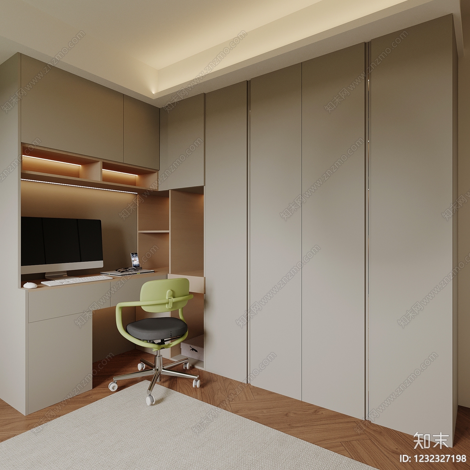 现代简约衣柜3D模型下载【ID:1232327198】