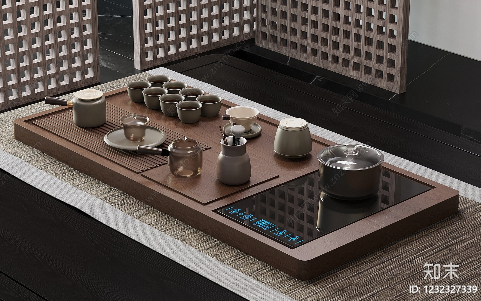 新中式茶具3D模型下载【ID:1232327339】