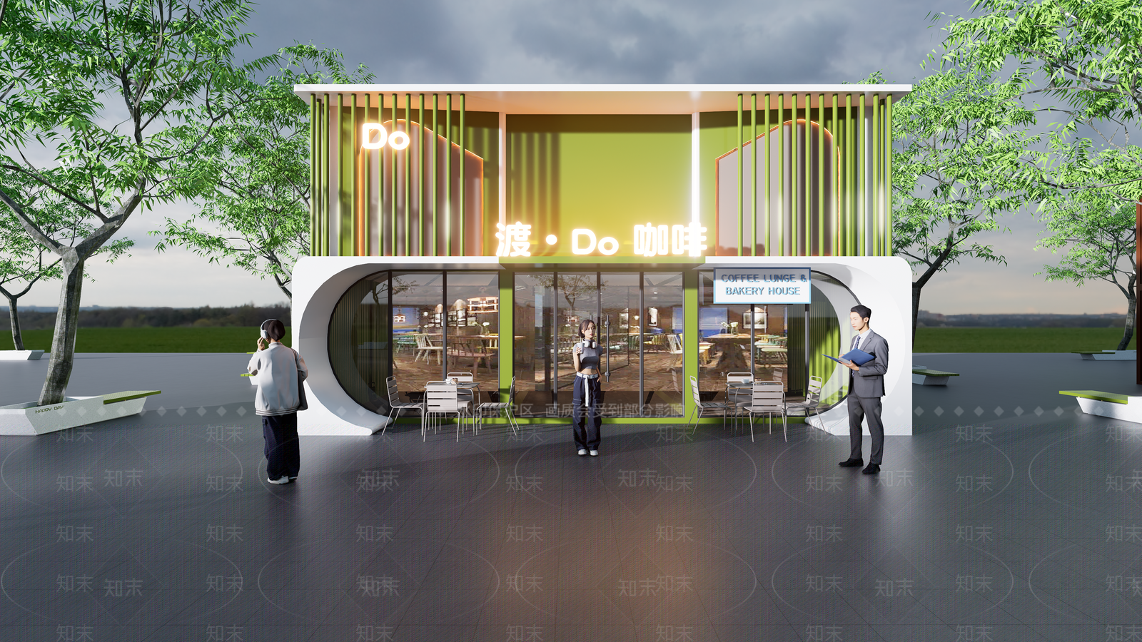 现代主义咖啡厅SU模型下载【ID:1232327482】