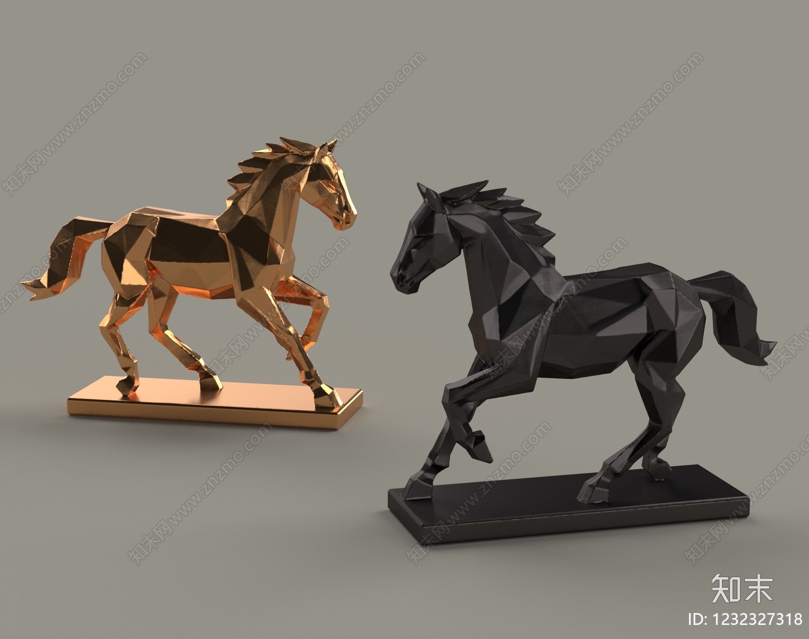 轻奢雕塑摆件3D模型下载【ID:1232327318】