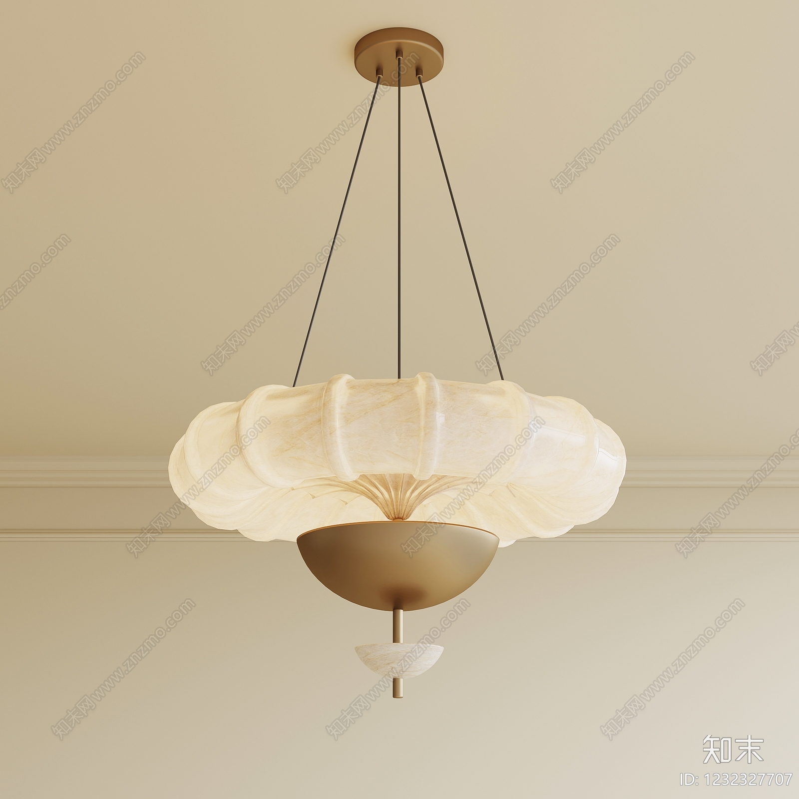 轻奢艺术吊灯3D模型下载【ID:1232327707】
