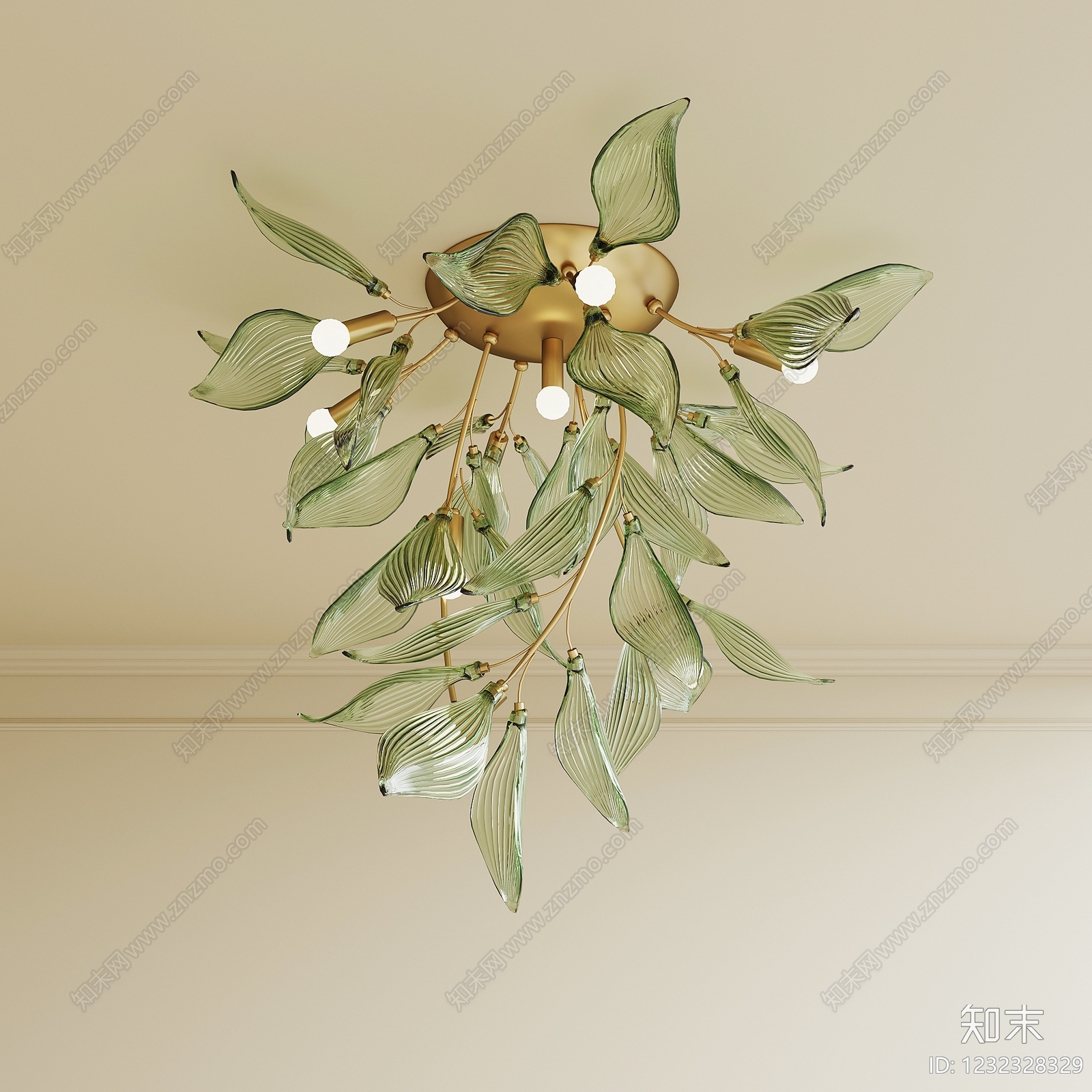 轻奢艺术吊灯3D模型下载【ID:1232328329】