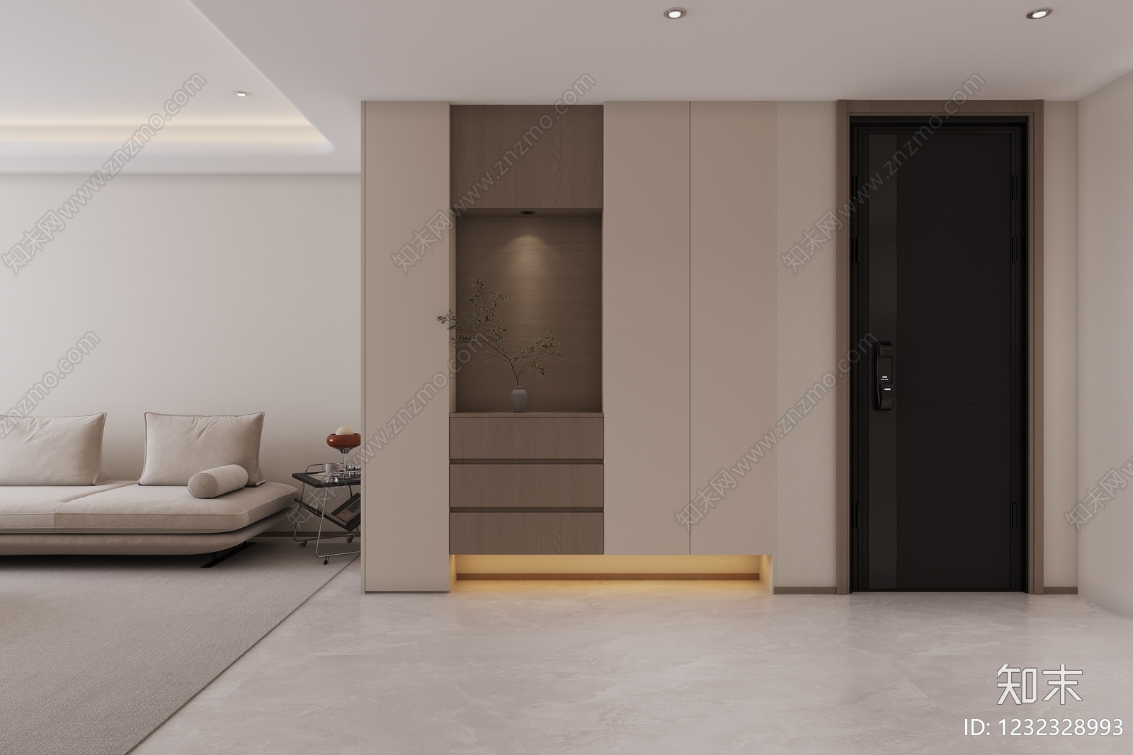 奶油风家居客厅3D模型下载【ID:1232328993】