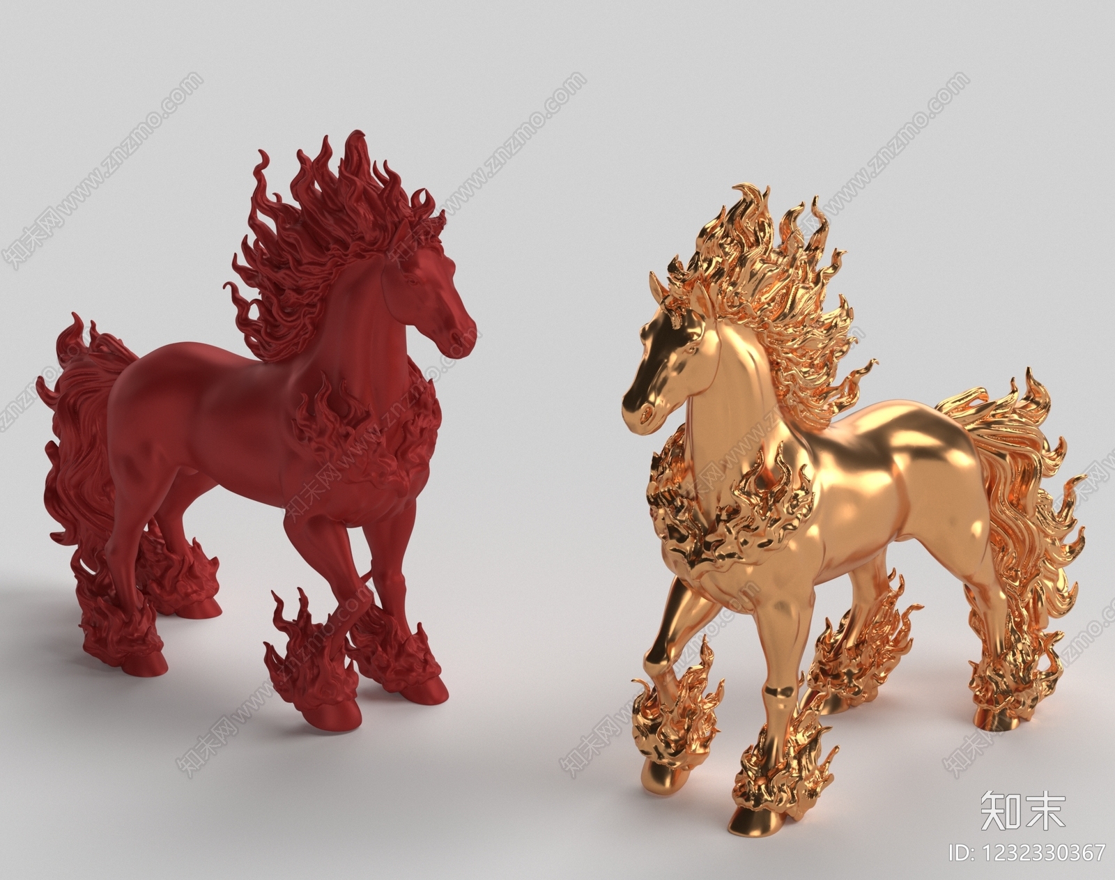 中式雕塑摆件3D模型下载【ID:1232330367】