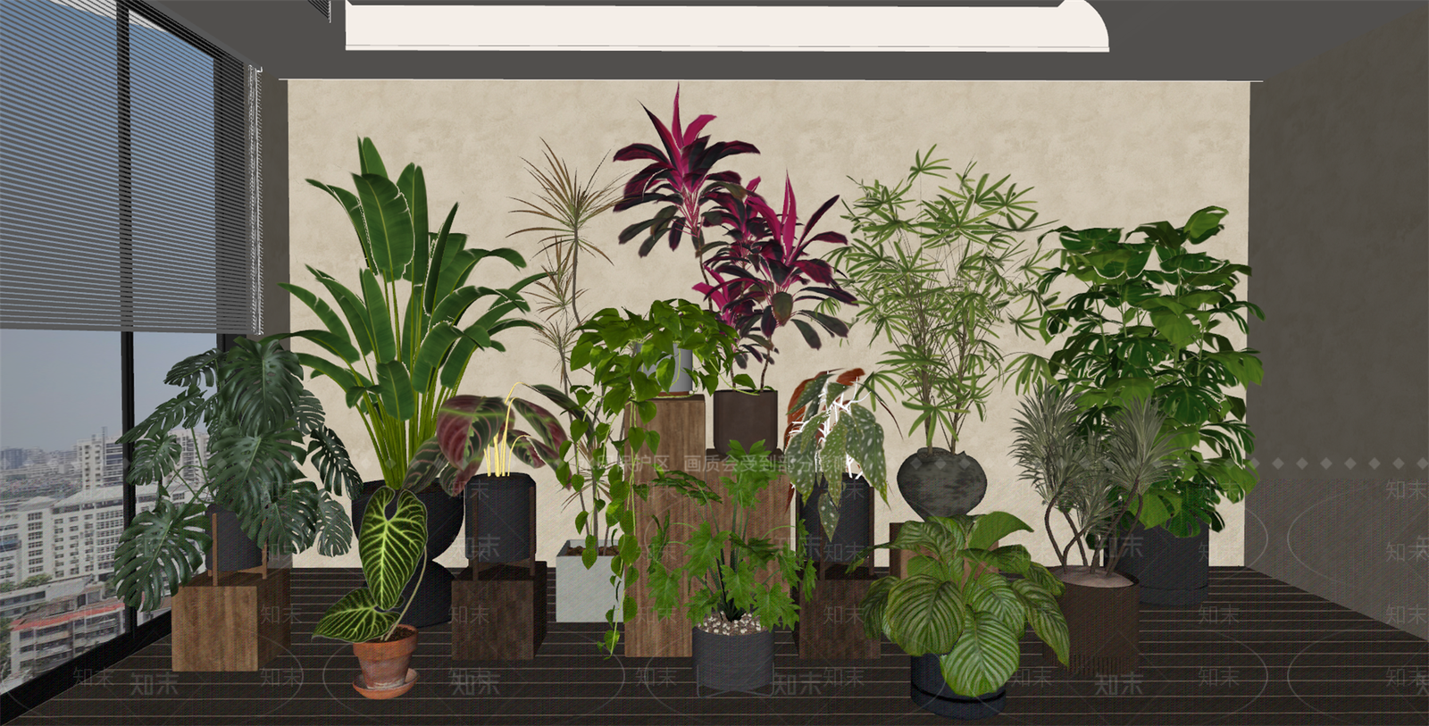 现代盆栽SU模型下载【ID:1232330906】