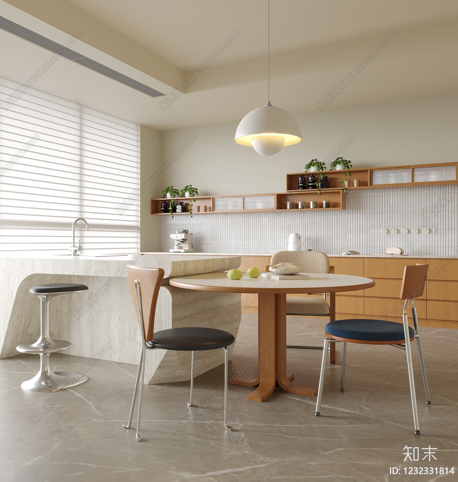 中古风家居餐厅3D模型下载【ID:1232331814】