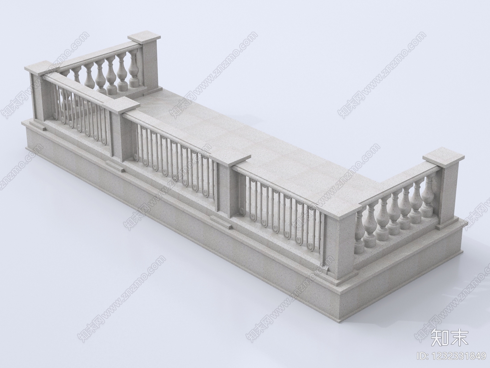 欧式栏杆3D模型下载【ID:1232331849】