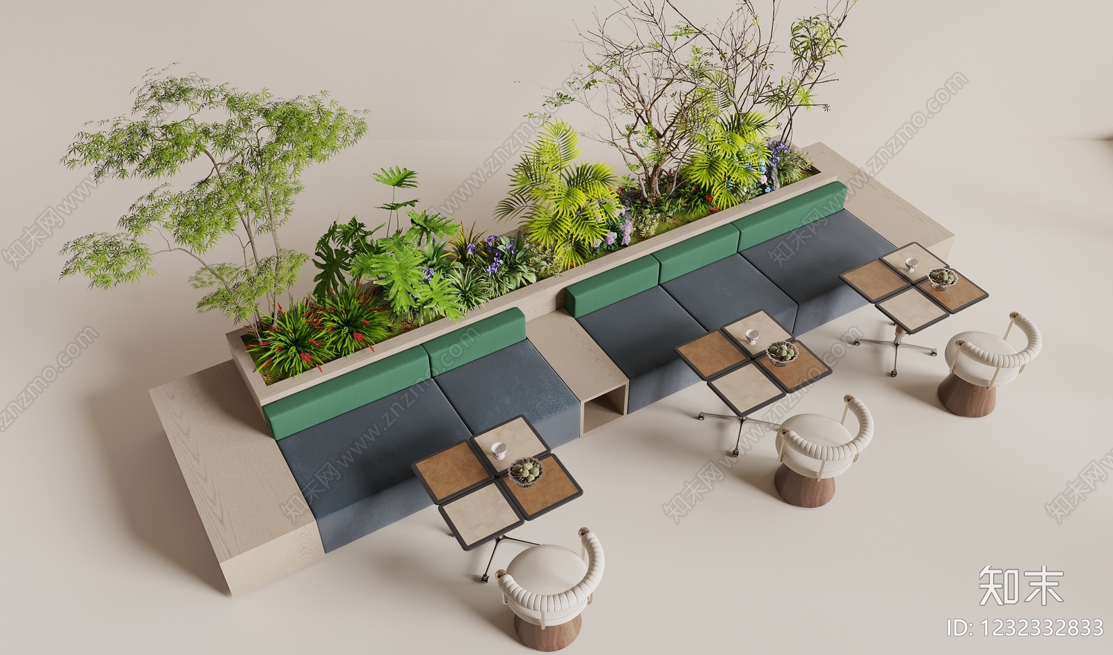 现代简约花境3D模型下载【ID:1232332833】