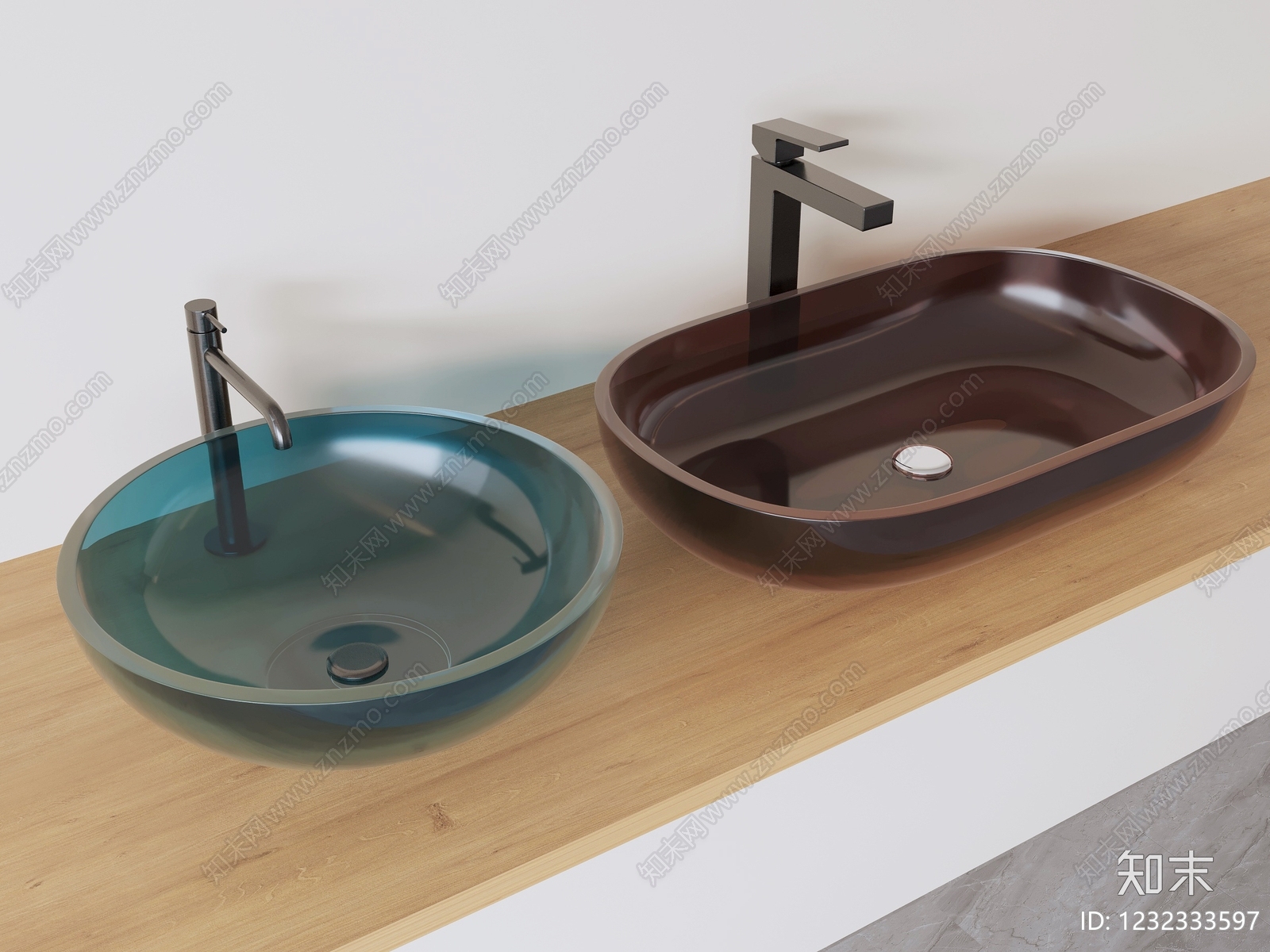 现代简约台盆3D模型下载【ID:1232333597】