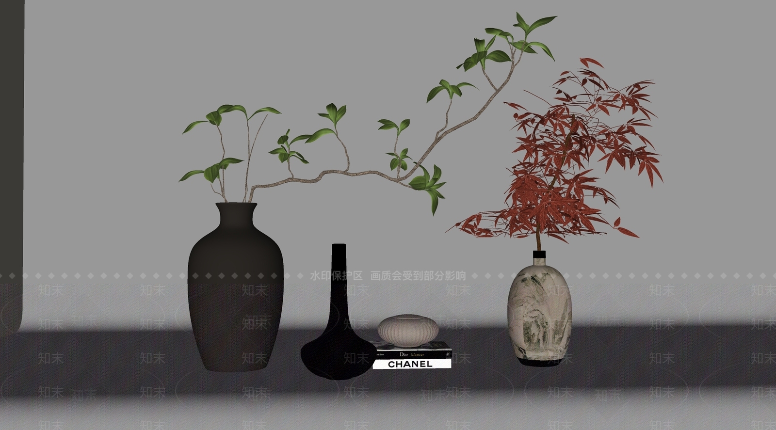 新中式摆件组合SU模型下载【ID:1232334245】