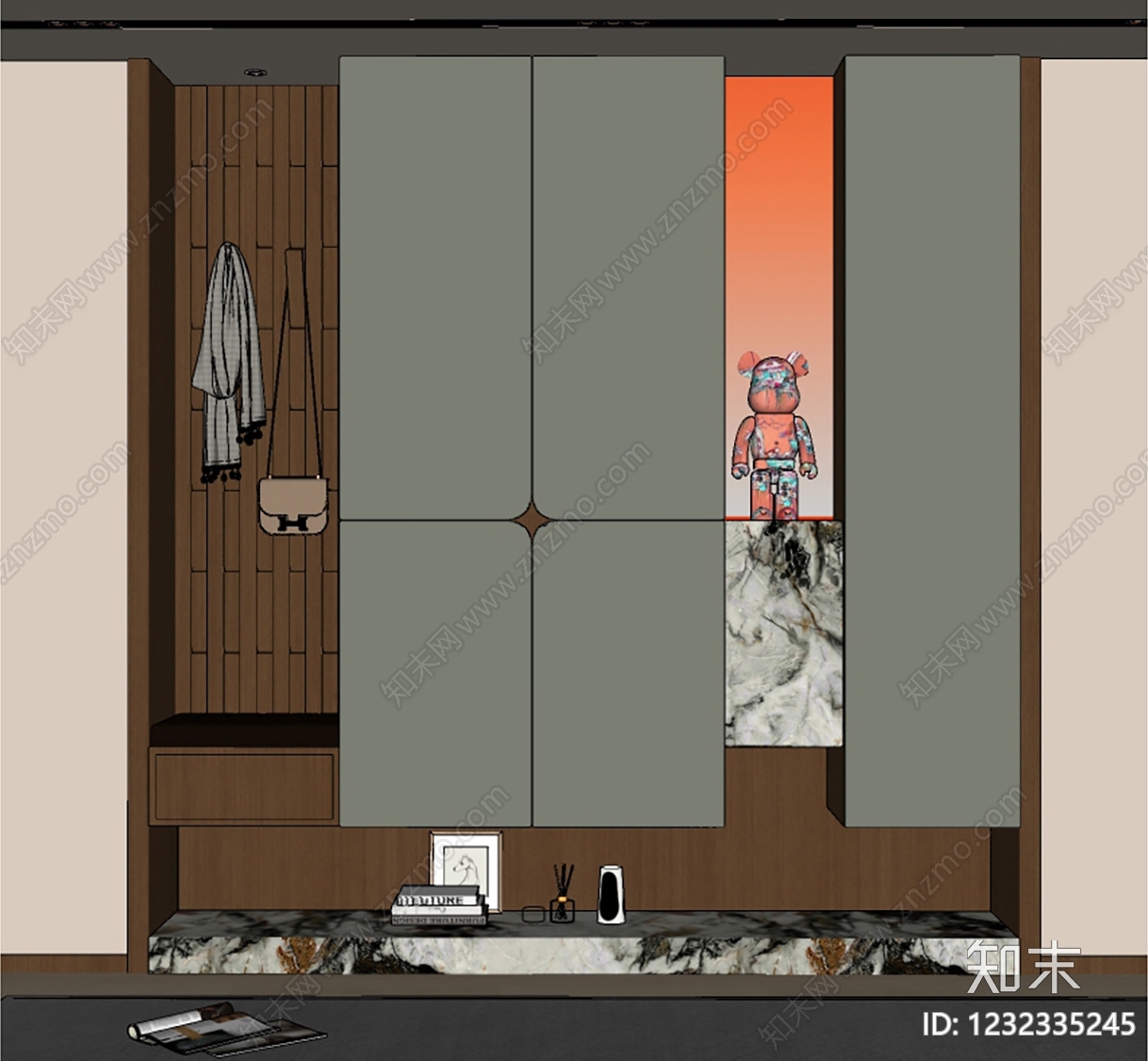 现代简约玄关SU模型下载【ID:1232335245】