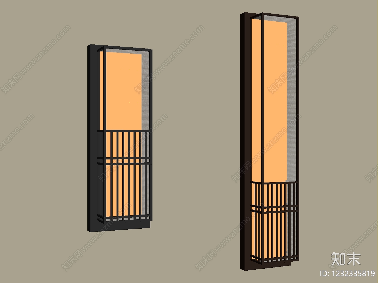 新中式景观壁灯SU模型下载【ID:1232335819】