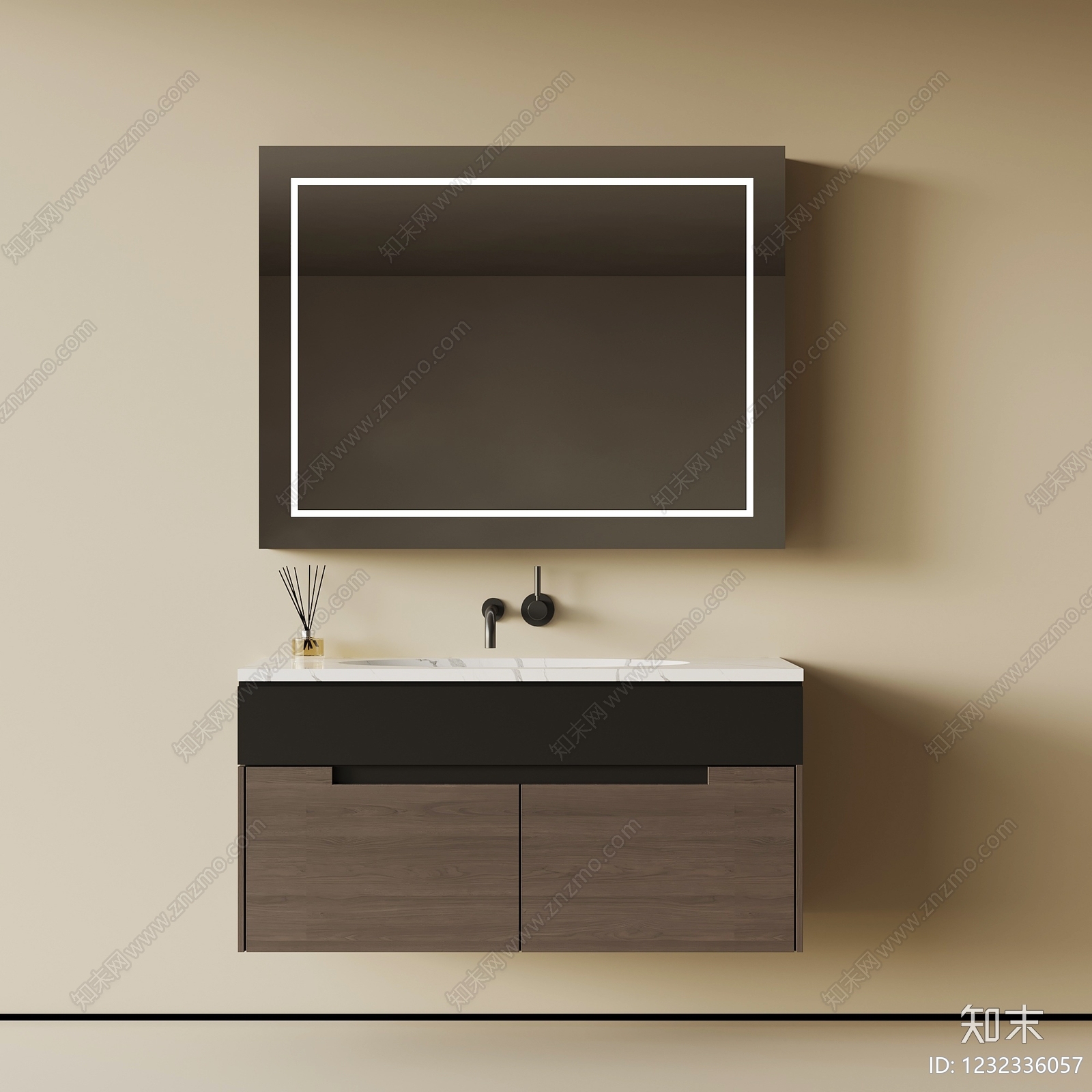意式极简浴室柜3D模型下载【ID:1232336057】