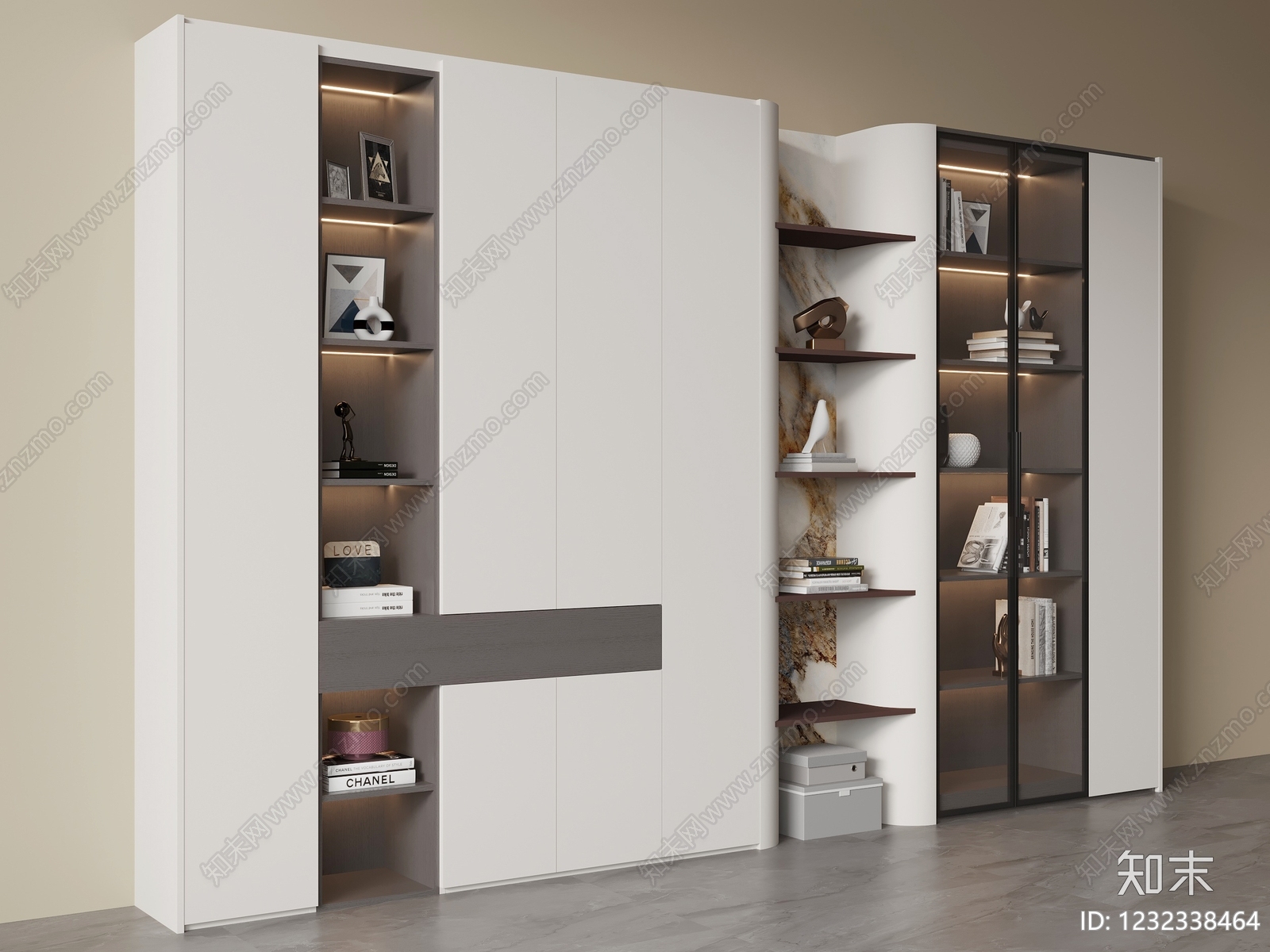 意式极简储物柜3D模型下载【ID:1232338464】