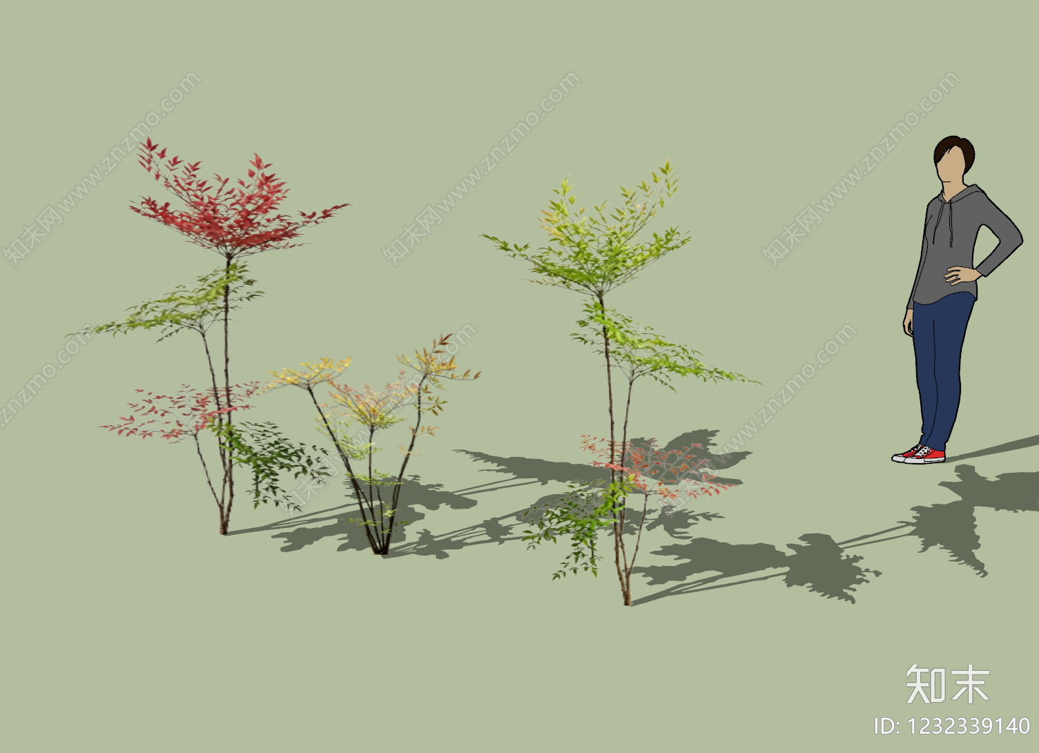 极简灌木SU模型下载【ID:1232339140】