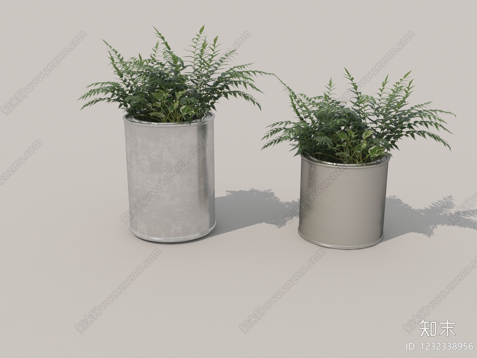 工业风盆栽3D模型下载【ID:1232338956】