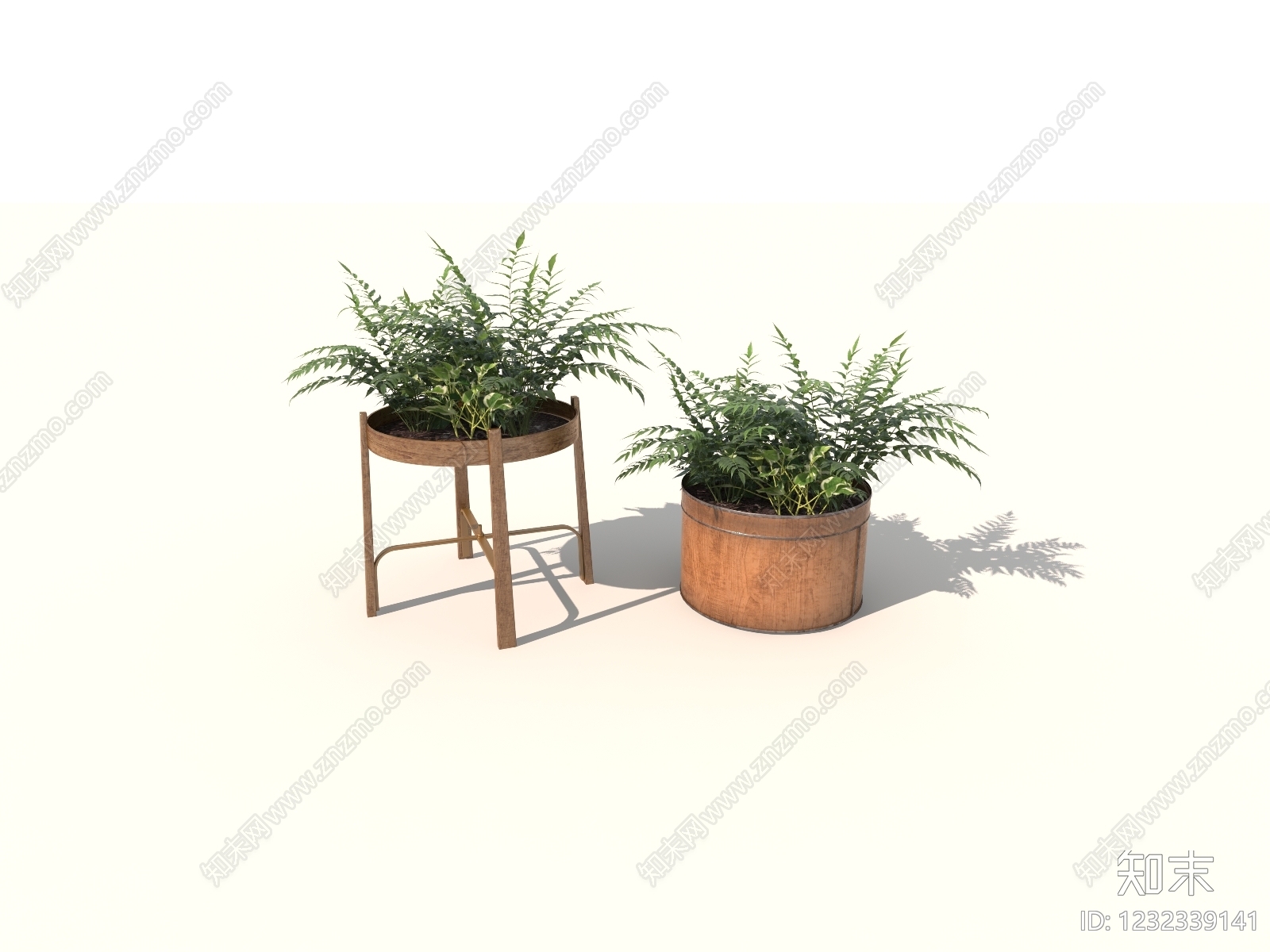 美式盆栽3D模型下载【ID:1232339141】