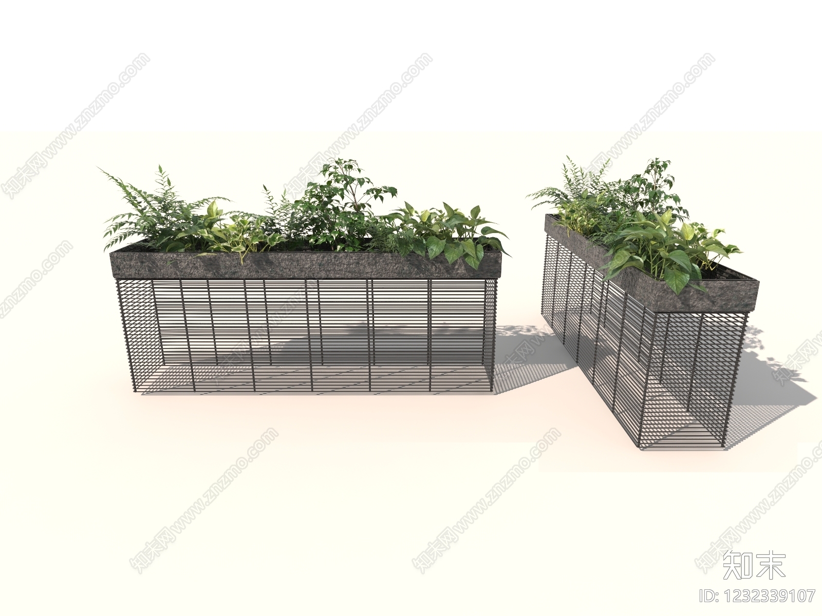 工业风花草组合3D模型下载【ID:1232339107】