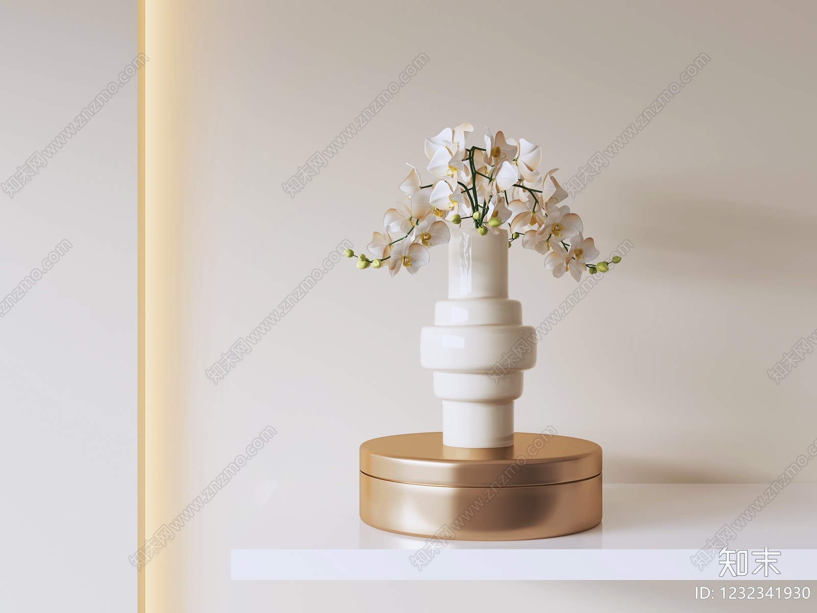奶油风花艺3D模型下载【ID:1232341930】