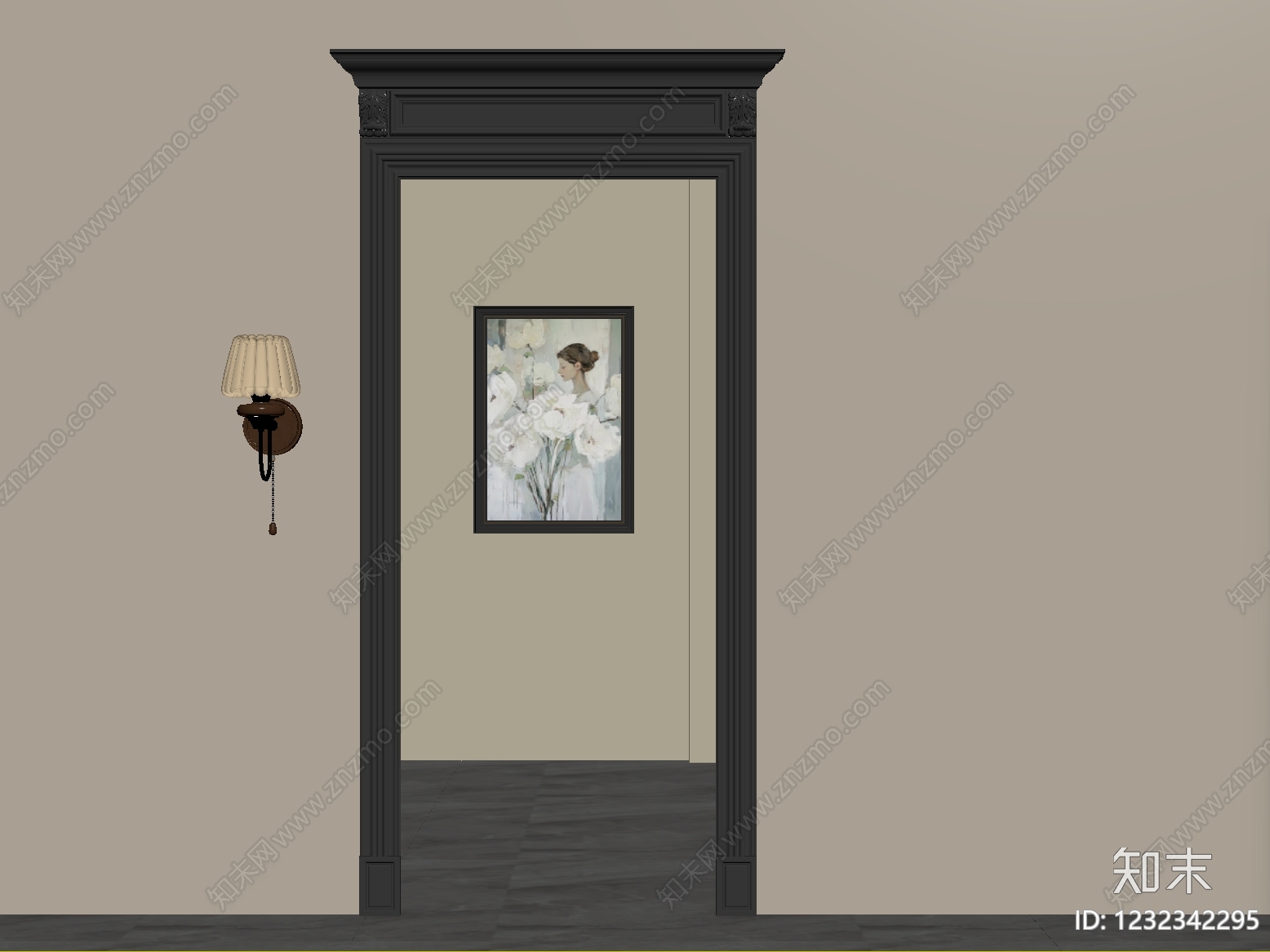 法式门套SU模型下载【ID:1232342295】