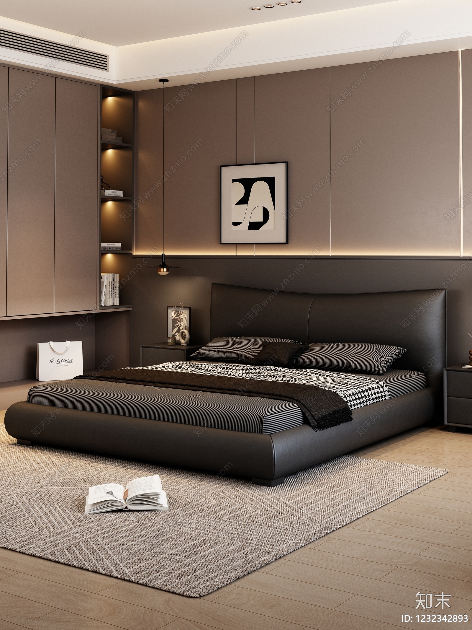 意式极简主卧3D模型下载【ID:1232342893】