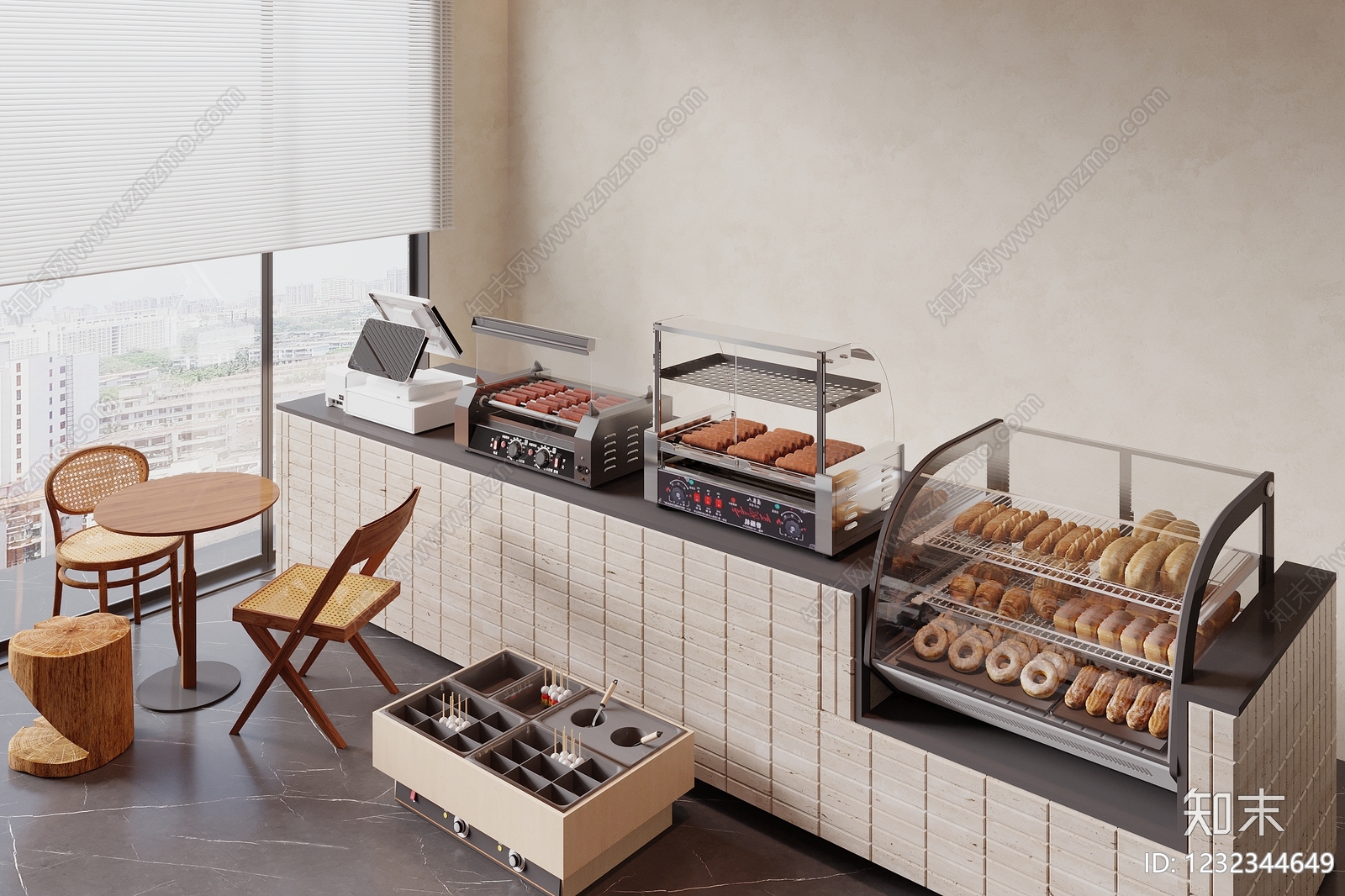 现代简约食品展台3D模型下载【ID:1232344649】