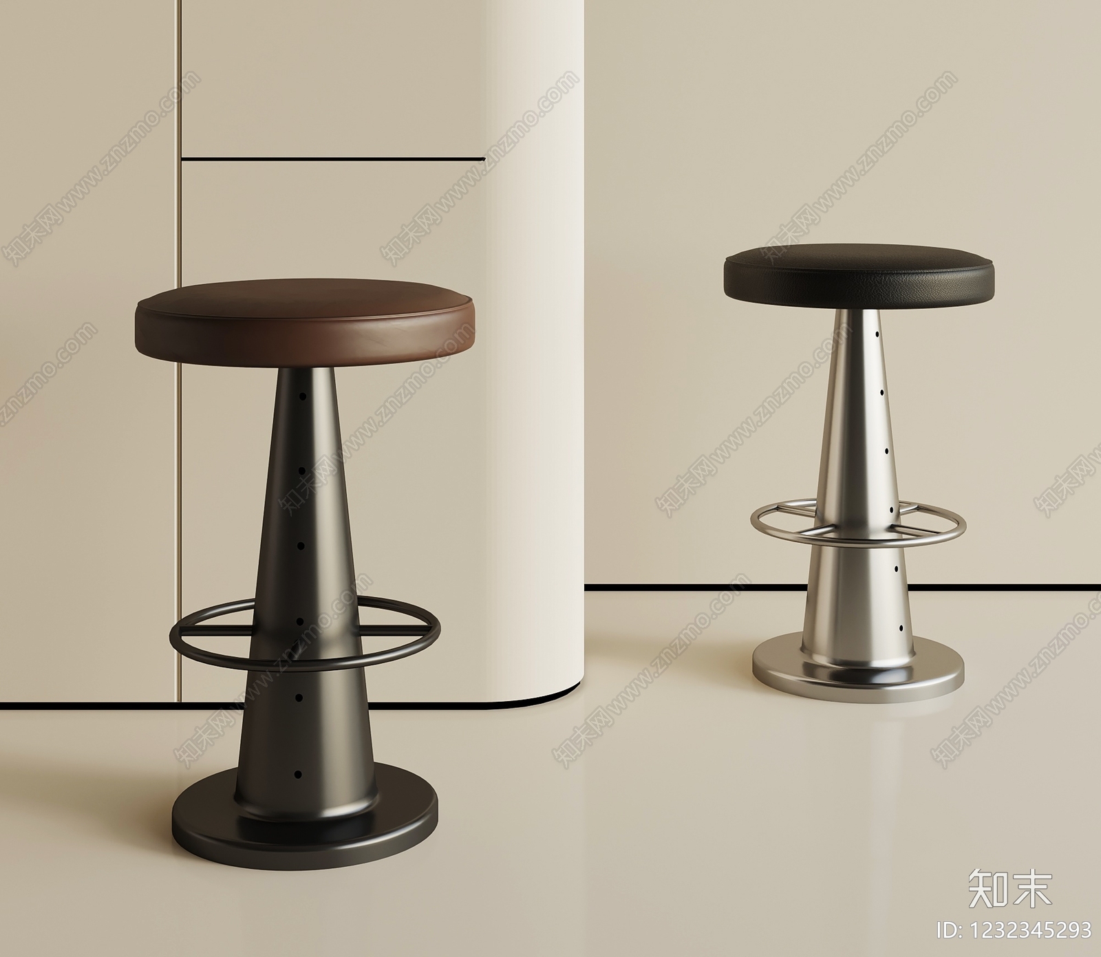 工业风吧凳3D模型下载【ID:1232345293】