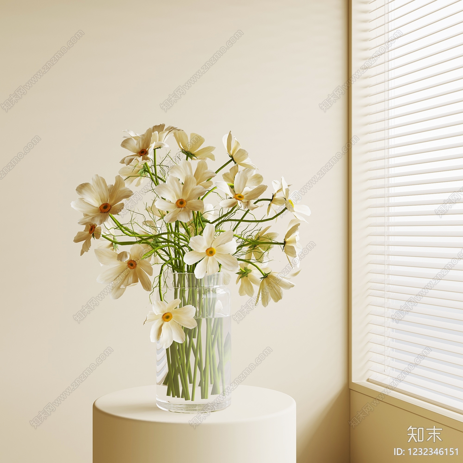 奶油风花瓶3D模型下载【ID:1232346151】