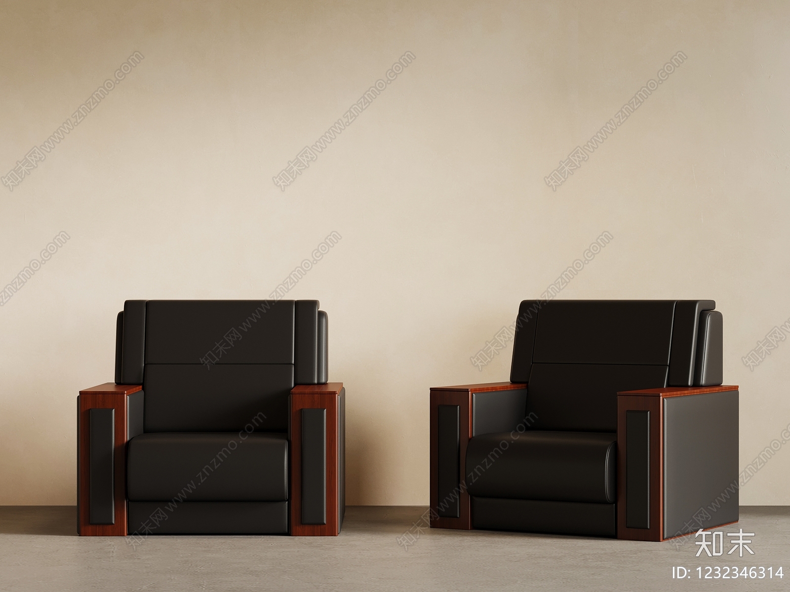 现代办公沙发3D模型下载【ID:1232346314】