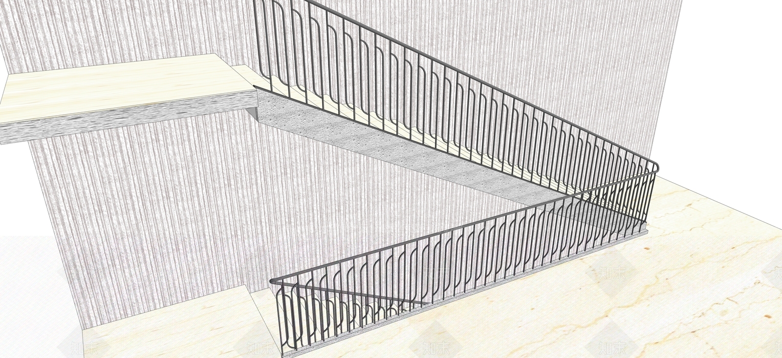 现代简约楼梯SU模型下载【ID:1232346548】