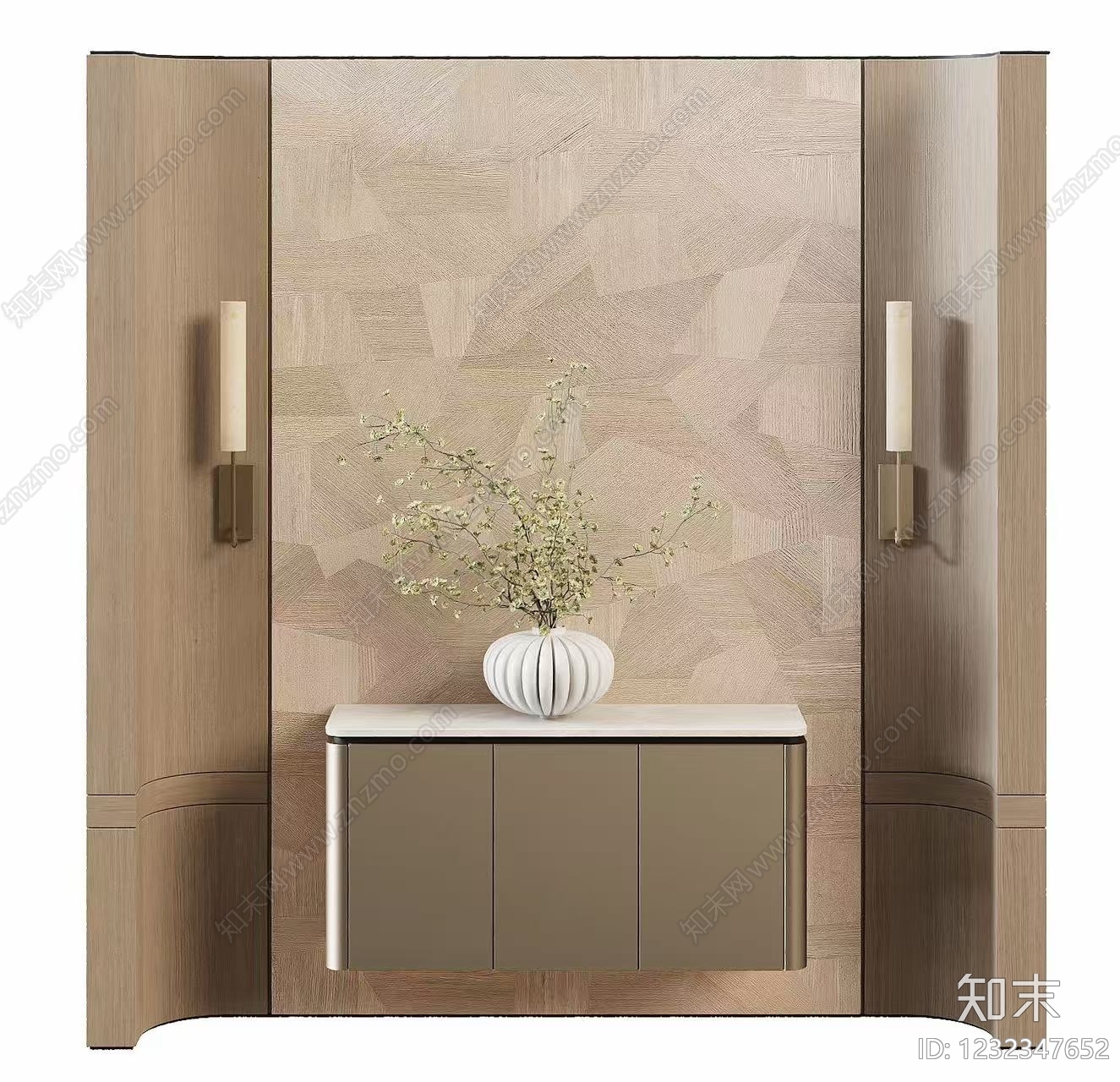 轻奢玄关柜3D模型下载【ID:1232347652】