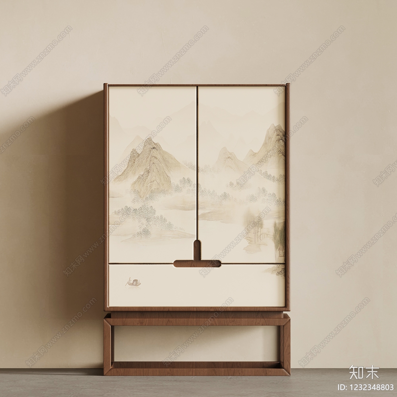 新中式储物柜3D模型下载【ID:1232348803】