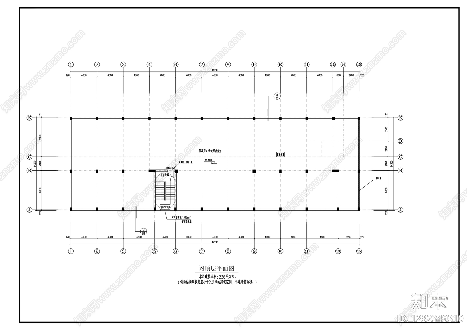 办公楼建筑cad施工图下载【ID:1232349310】